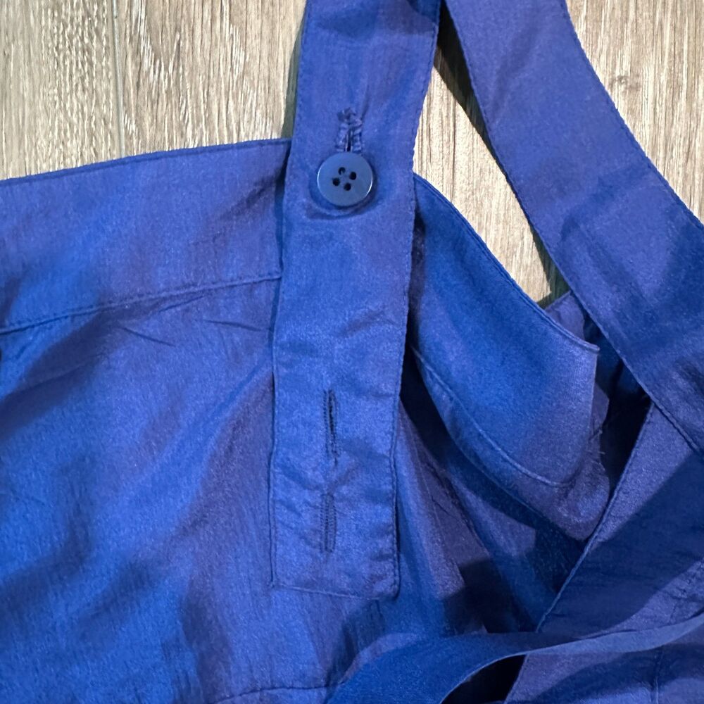 Eileen Fisher Blue Washed Silk Tiered Cross Back Sundress Maxi Dress Size XL - Picture 5 of 8